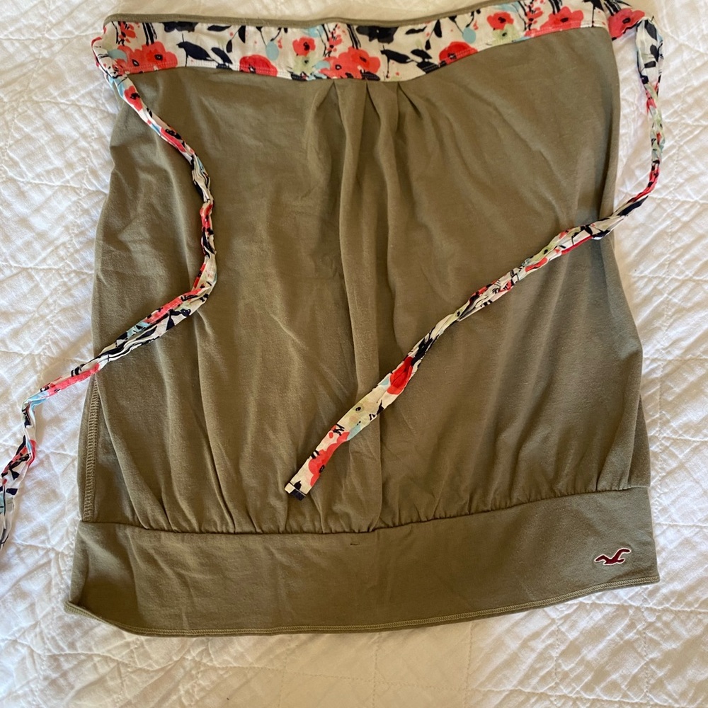 Vintage Hollister Y2K Tube Top with Floral Tie Retro 2000’s